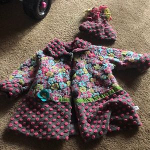 Corky & Co fashion winter jacket & matching hat 3t